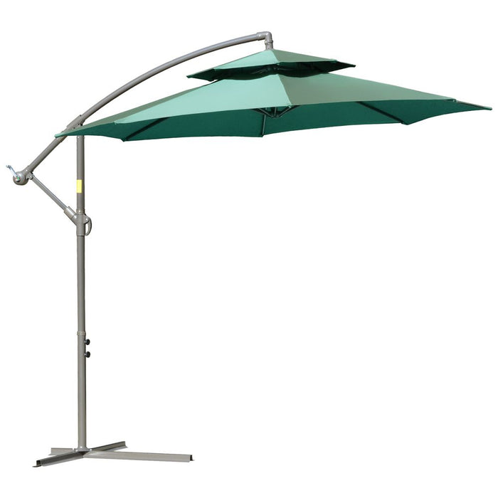 Stylish 2.7m Banana Parasol Cantilever Umbrella - Green