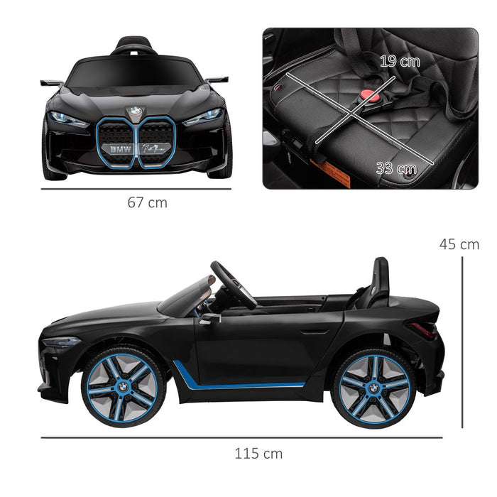 BMW i4 12V Kids Electric Ride-On - Portable Battery - Black