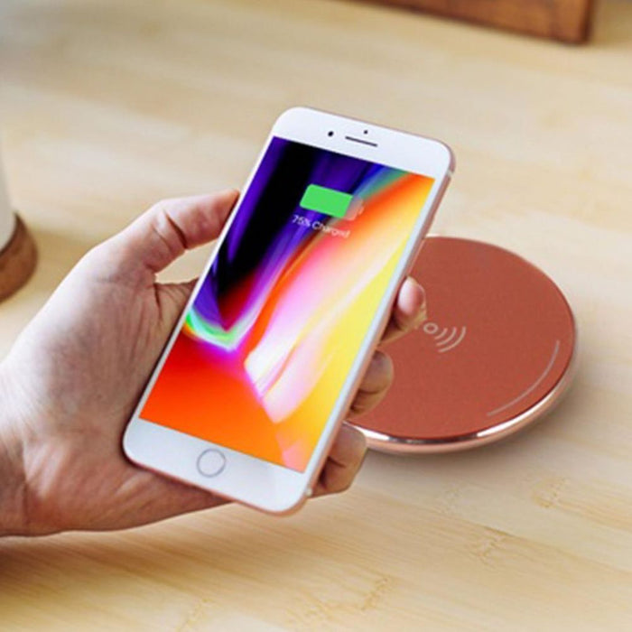 Aquarius Portable Wireless Charger - Rose Gold. Universal for all Devices. Effortless Charging. Safe & Reliable.