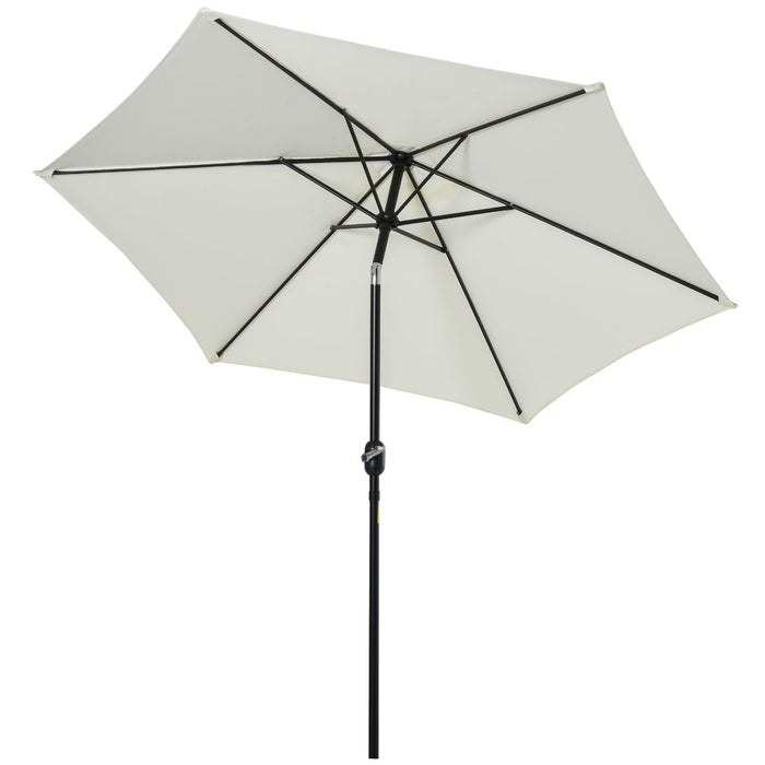 2.7M Patio Tilt Umbrella Sun Parasol Outdoor Sun Shade Aluminium Frame & Crank