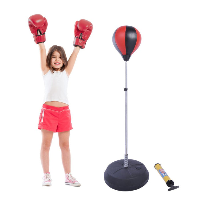 Kids Training Boxing Punching Ball Bag Set | Gloves | Adjustable | High Quality | HOMCOM