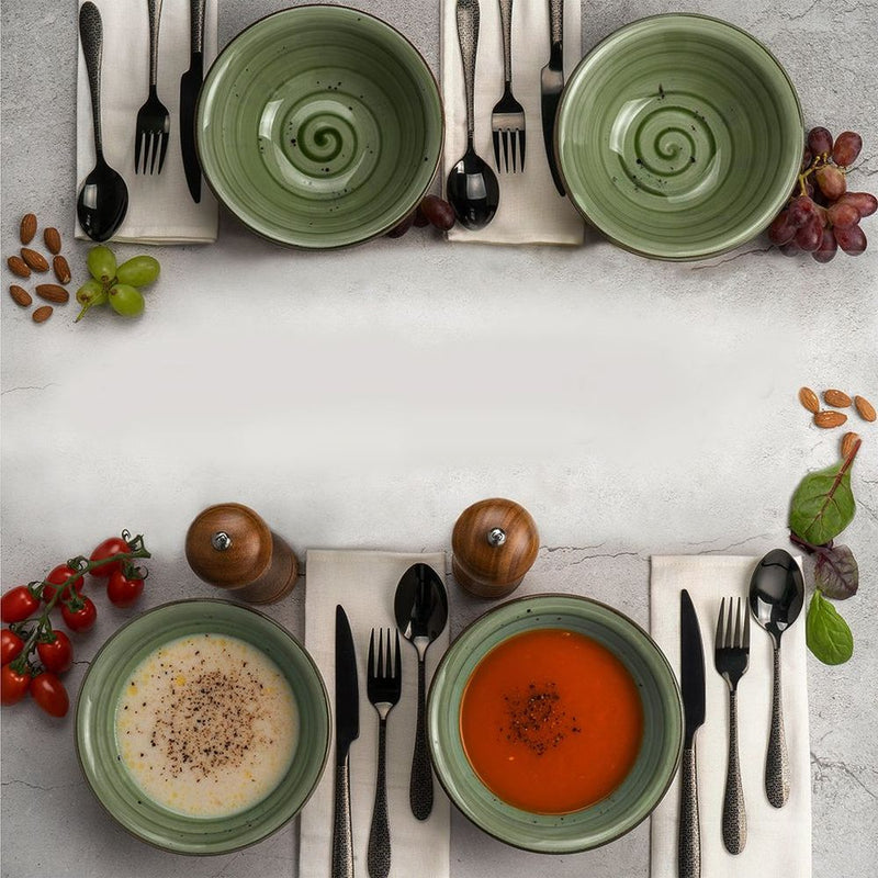 Porcelain Soup-Cereal Bowl Pebble Pistachio Green 14cm