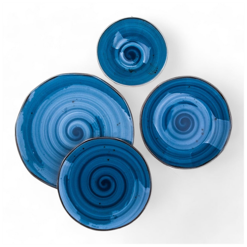 Porcelain Serving Plate&Platter Pebble Marine Blue 24cm
