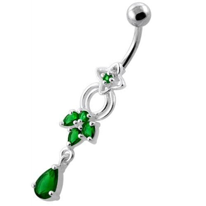 Fancy Jeweled Dangling Navel Belly Ring