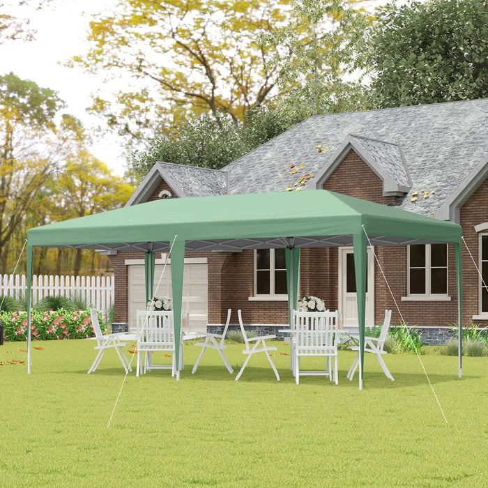 Pop Up Gazebo, Double Roof Foldable Canopy Tent, Green Heavy Duty