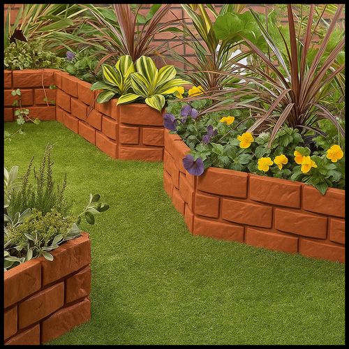 Brick Effect Garden Border (set of 4)