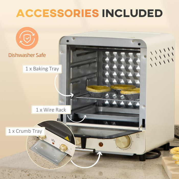 High-Quality HOMCOM Mini Oven Toaster with Baking Tray, Wire Rack, and Crumb Tray - Perfect for All Demographics!