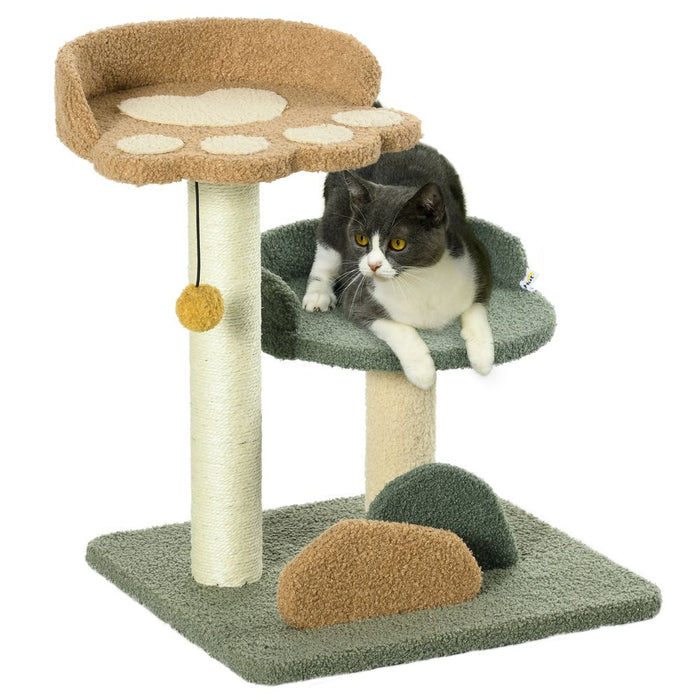 Ultimate Indoor Cat Tree: 52cm, Scratching Posts, 2 Beds, Toy Ball