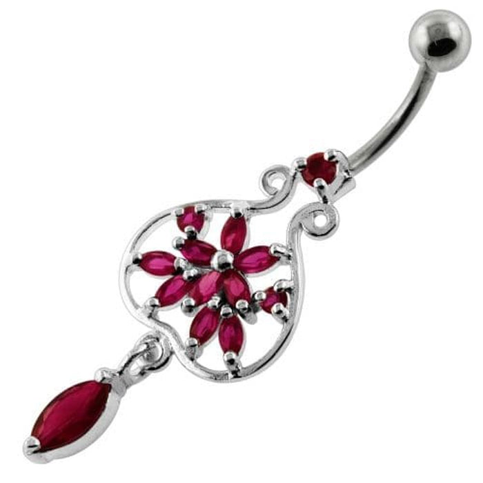 Flower in a open Pot Navel Belly Piercing