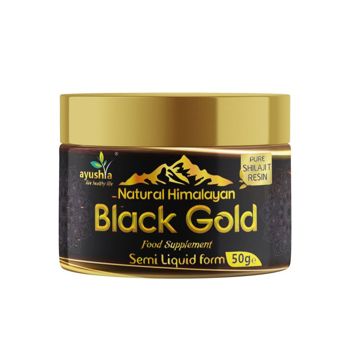 Pure Himalayan Shilajit Resin - Black Gold: Natural Source of Fulvic Acid, 50 grm