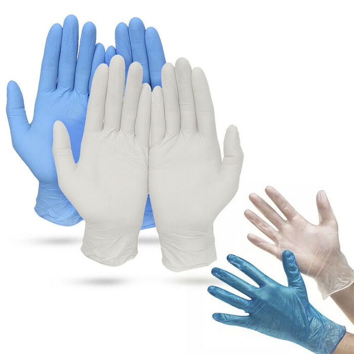 Vinyl Powder-Free Medical Surgical Gloves Extra Small Clear  or Small Blue 100pk