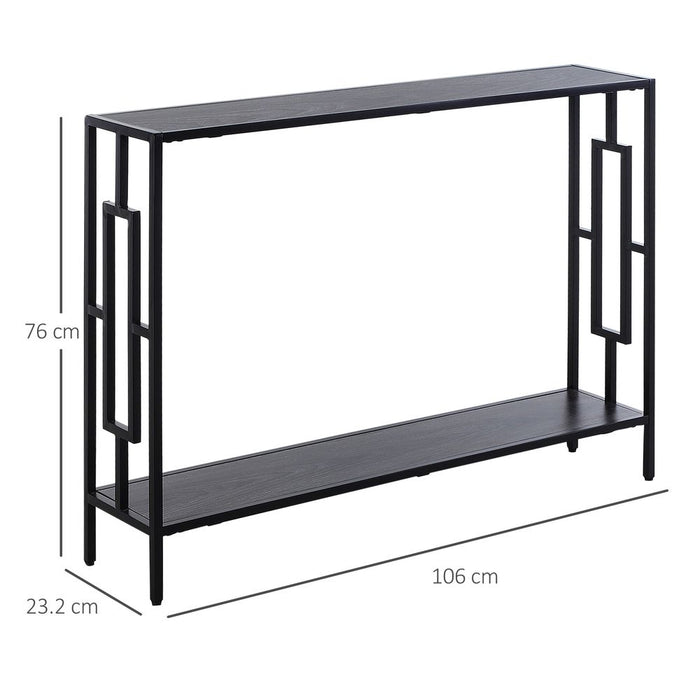 Captivating Product "Art Deco Console Table | MDF Steel Frame, 2 Shelves | 76x106cm