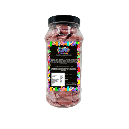 Pink Chocolate Hearts Jazzies Retro Sweets Gift Jar - 650g