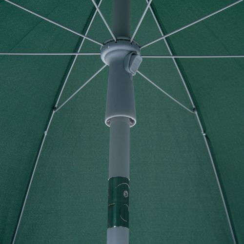 2.2M Beach Umbrella Parasol Canopy Shade Tilt Sun Shelter Steel Dark Green