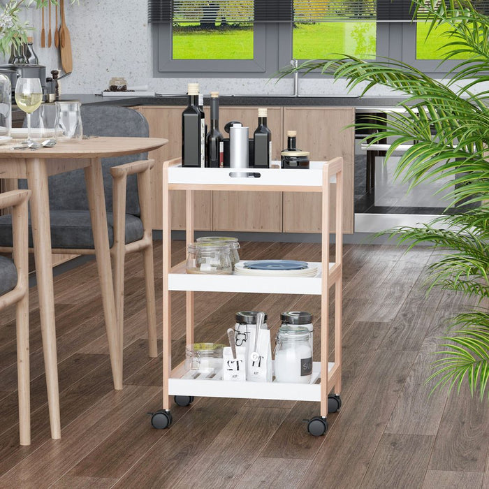 Premium Kitchen Trolley, Bamboo/MDF, 74.5H cm