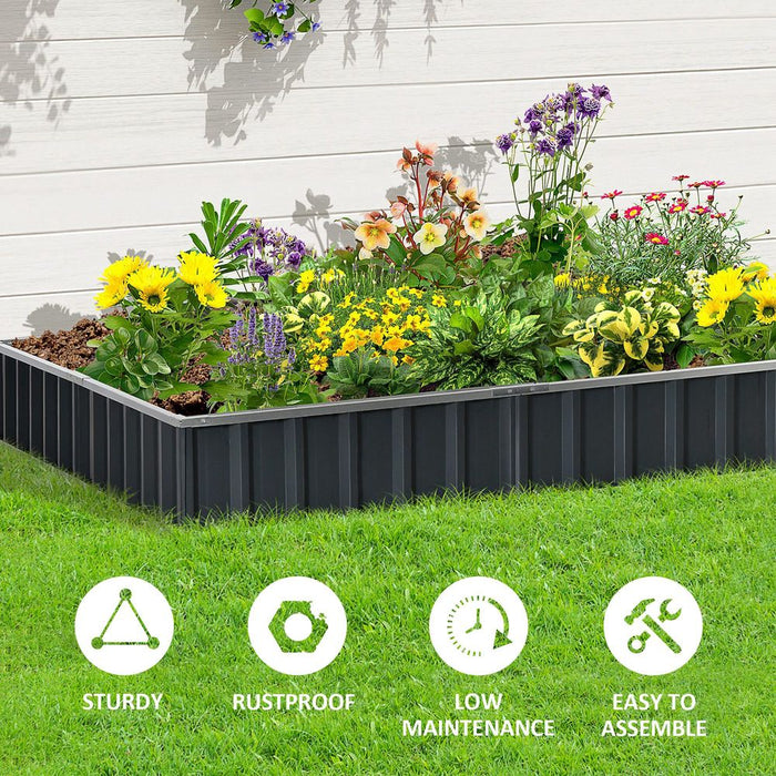 Premium Metal Raised Garden Bed | Steel Planter Box | Gloves Included | 258cmx90cm