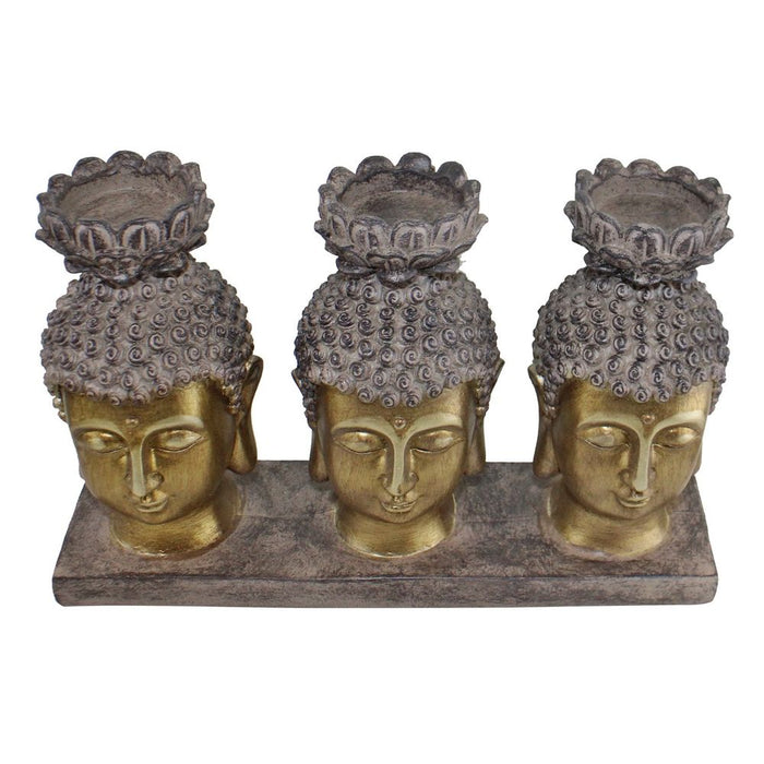 Stylish Triple Candle Holder, Buddha Design