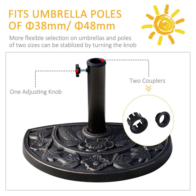 Heavy Duty Resin-Bronze Parasol Base | Sturdy & Secure | Perfect for Outdoor Umbrellas