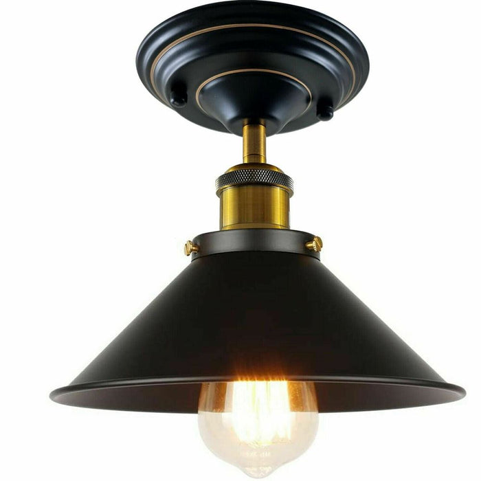 Retro Industrial Ceiling Light - Metal Cone Shade - Indoor Lighting