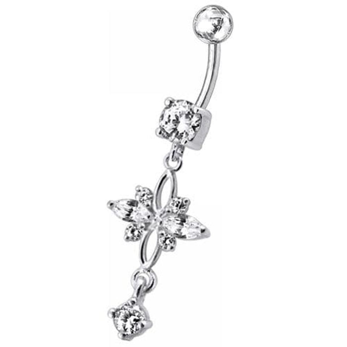 Fancy  Jeweled Dangling Navel Belly Button Ring