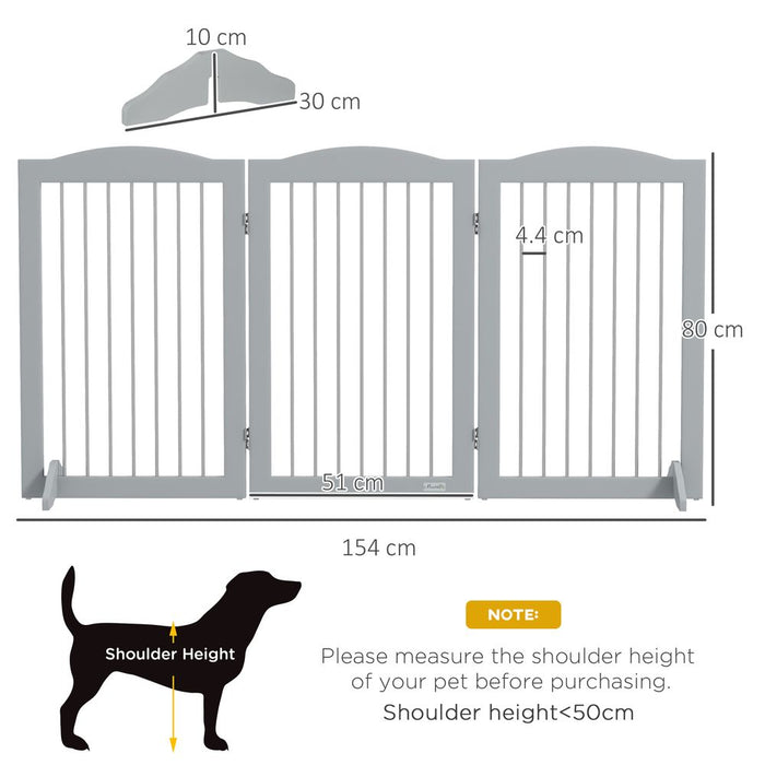 Premium PawHut Dog Gate - Foldable & Freestanding - High Quality - Grey