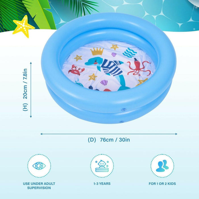 Premium Sun Club Sea Animal Pool | Fun and Safe | Inflatable | 76cm Diameter | 1-3 Years