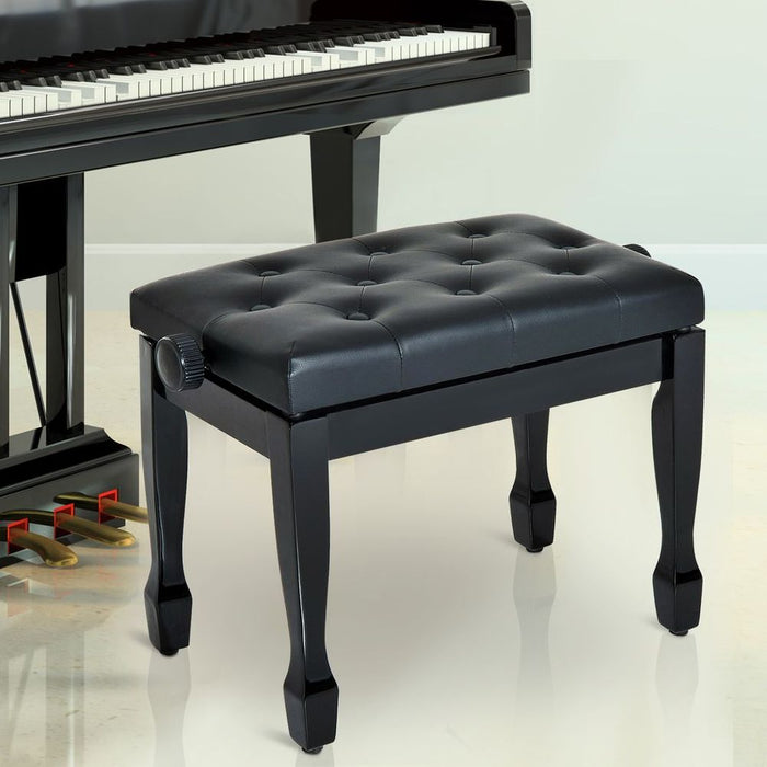 Premium Adjustable Piano Bench - Padded Seat, Solid Wood Legs & Sleek Design