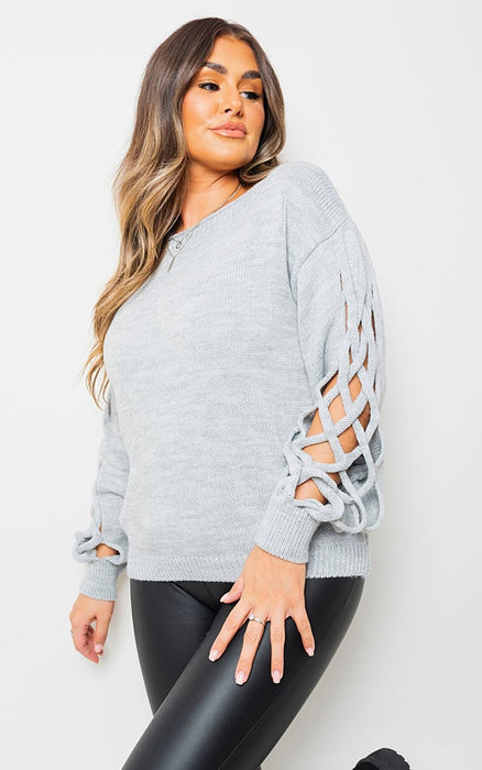 Cable Knit Jumper with Cut Out Detail - Cozy, Chic, and Captivating!