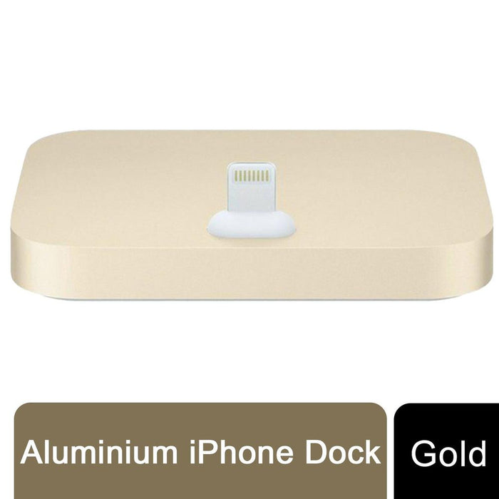 Premium Gold Aquarius Aluminium Phone Dock - Compatible with Eight-Pin Devices - High Quality