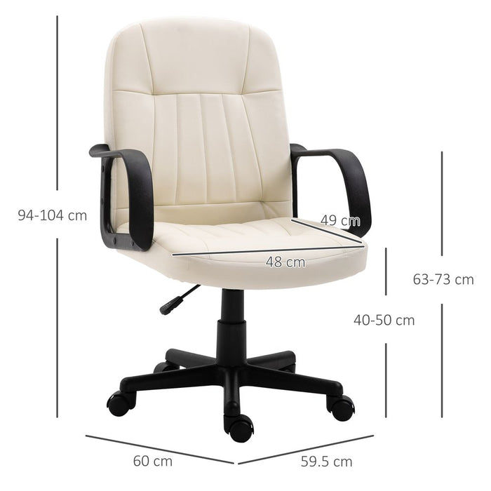 Comfortable PU Leather Office Chair with Adjustable Height and Padded Seat