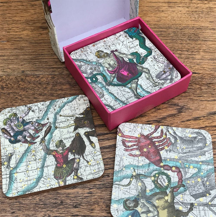 Premium Quality, 6-Pack Astrology Coasters in Gift Box