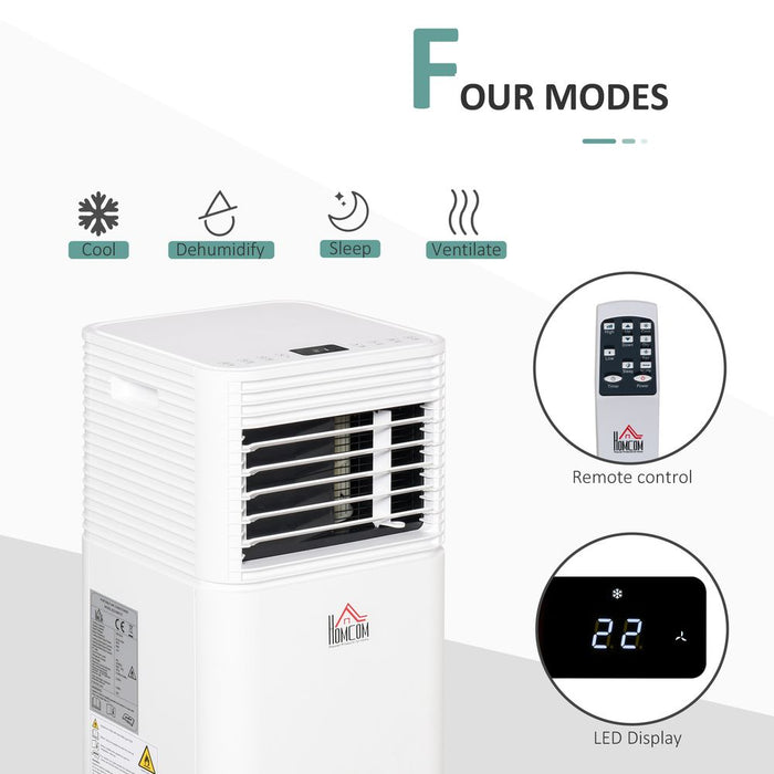 High-Quality 7000BTU Portable Air Conditioner - 4 Modes, LED Display, Timer - Home Office HOMCOM