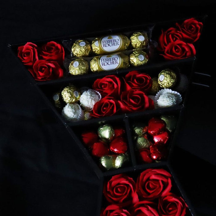 Ferrero Rocher & Raffaello Signature Chocolate Bouquet With Red Roses