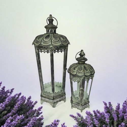 61/40CM SET 2 METAL GARDEN LANTERNS