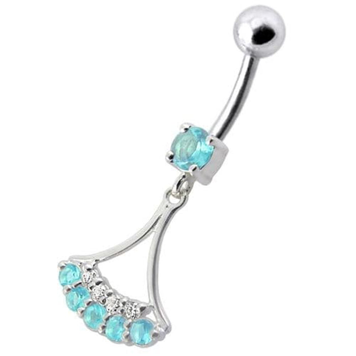 Fancy  Jeweled Dangling Belly Navel Ring Body Jewelry