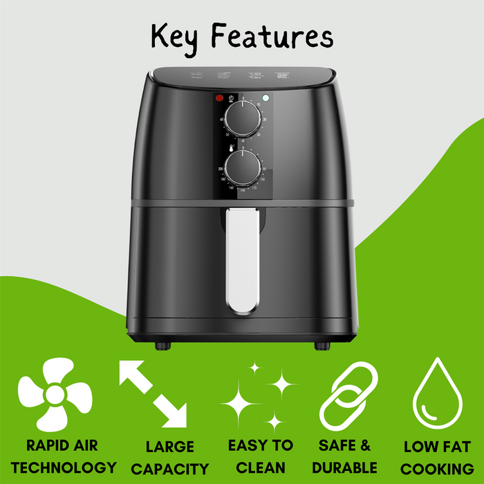 Domestic King 4L Air Fryer + Free Recipe Book - DK18056