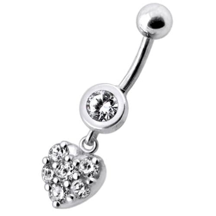 Fancy  Heart Dangling Navel Ring Body jewelry