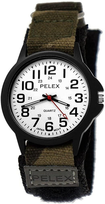 PELEX CAMEL NYLON STRAP GENTS WATCH WHITE FACE - High Quality, Splash Proof, Perfect Gift