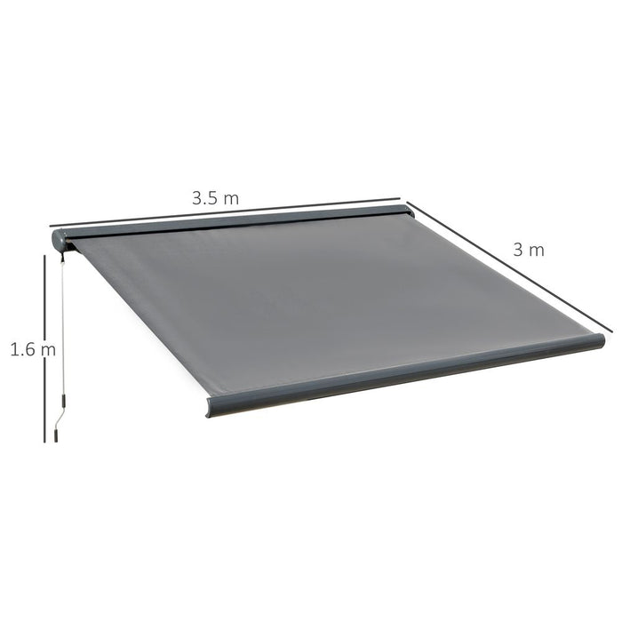 Retractable Sunshade: Electric & Manual Awning Door Window - Grey