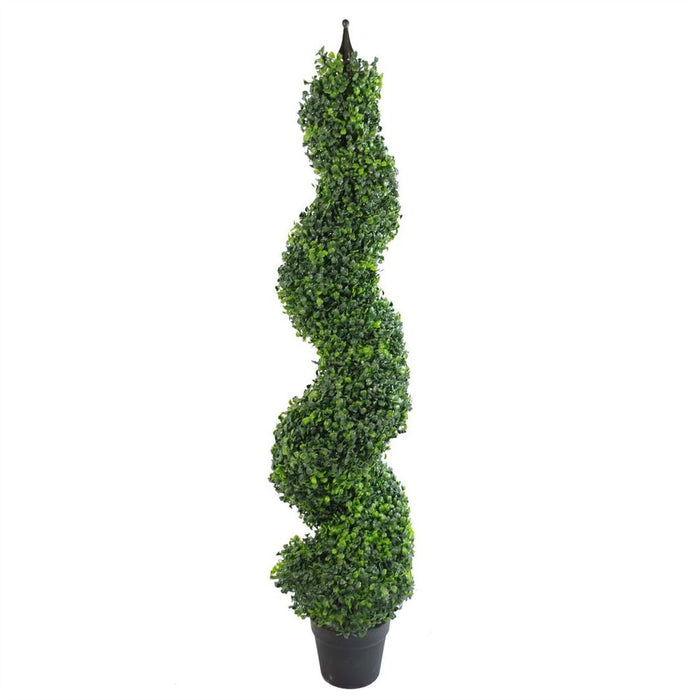 120cm (4ft) Artificial Boxwood Tower Trees - Set of 2 - Top Quality - Indoor/Outdoor Use