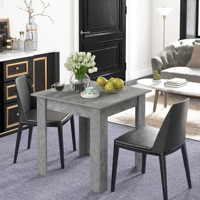 HOMCOM Square Dining Table: Faux Cement Effect in Living Room, Dining Room