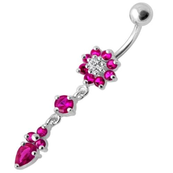 Fancy Flower Dangling Banana Belly Ring