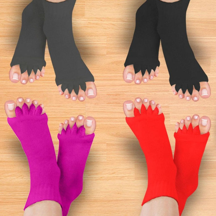 Flo Foot Alignment Socks - Relieve Foot Pain, Red Color. Quality Product, One Size Fits All.