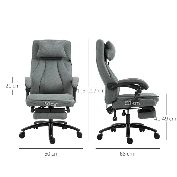 Vibrating Massage Office Chair: 360° Swivel, 2-Point Pillow, USB Power