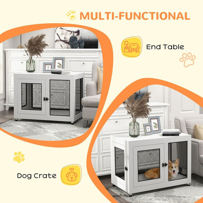 Premium Dog Kennel Furniture: Stylish End Table with Cushion for Medium and Large Dogs