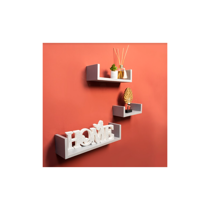 U OAK Floating Wall Shelf Set - High Quality - 3 Sizes - Easy Installation