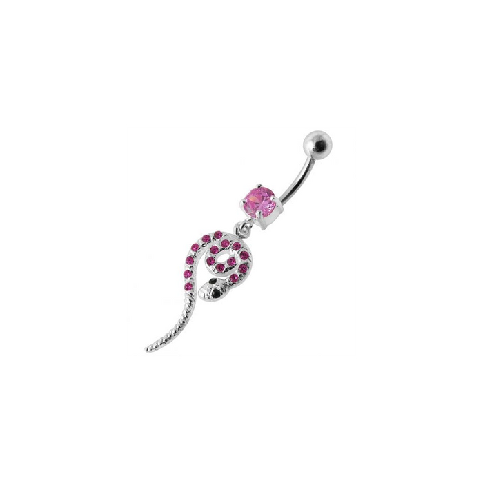 Snake Jeweled Dangling Belly Ring