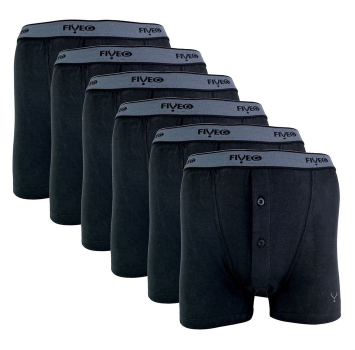 FiveG - 6 Pack Mens Boxers: Fairtrade Cotton, Ethical, Comfortable, Supportive, Premium Quality