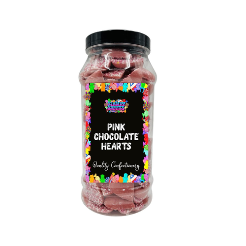 Pink Chocolate Hearts Jazzies Retro Sweets Gift Jar - 650g