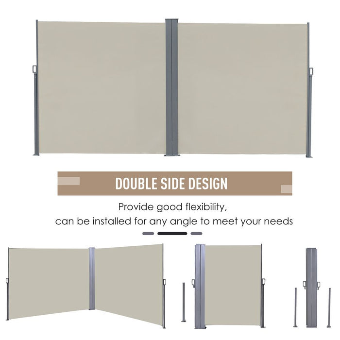 Retractable Privacy Awning: Sun Shade Wind Screen & Corner Divider - Durable & UV Resistant